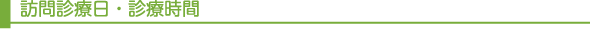 訪問診療日・訪問時間